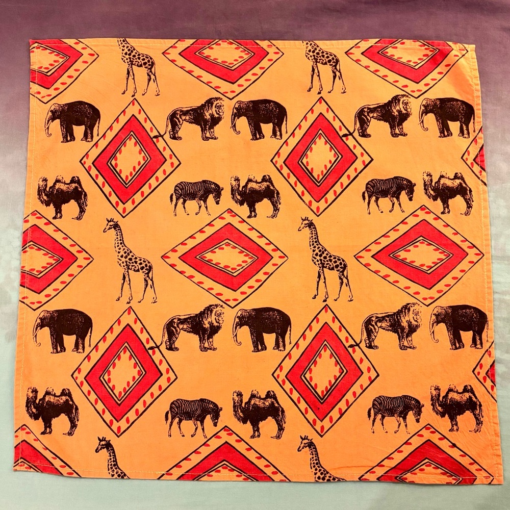 Vintage Safari Animal Print Scarf 🐘🐅🦓🐆🦏